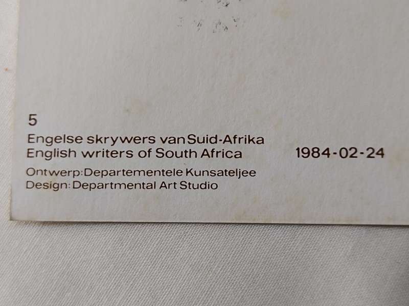 Postcard: Engelse skrywers van Suid-Afrika/English writers of South Africa