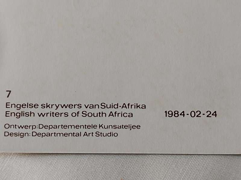 Postcard: Postcard: Engelse skrywers van Suid-Afrika/English writers of South Africa