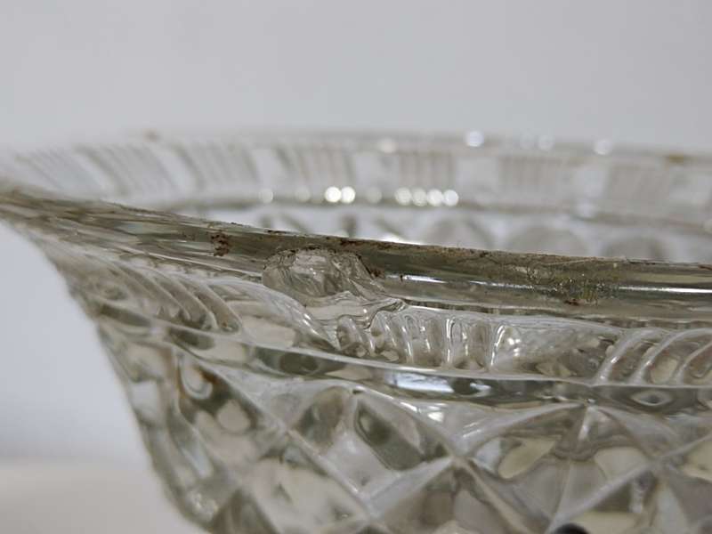 Libochovice 2 Part Glass Tri Footed Base With Large Removable Large Bowl 1930s