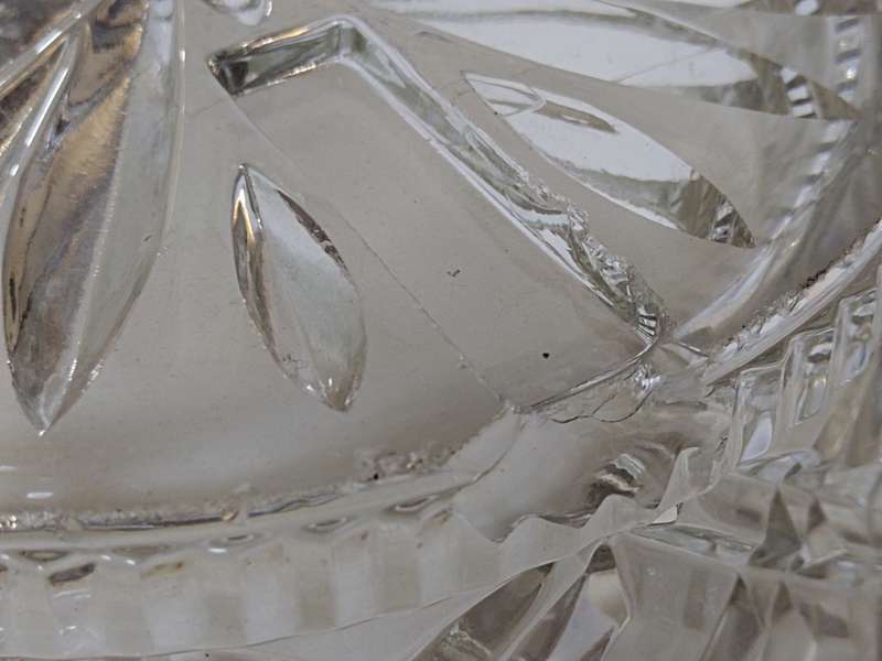 Libochovice 2 Part Glass Tri Footed Base With Large Removable Large Bowl 1930s