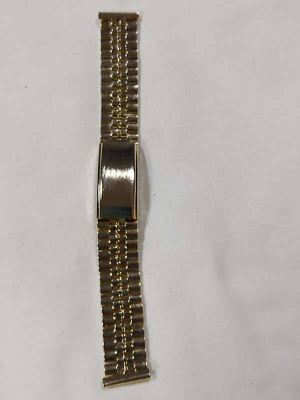 Men's Stainless steel watch strap: Gold tone