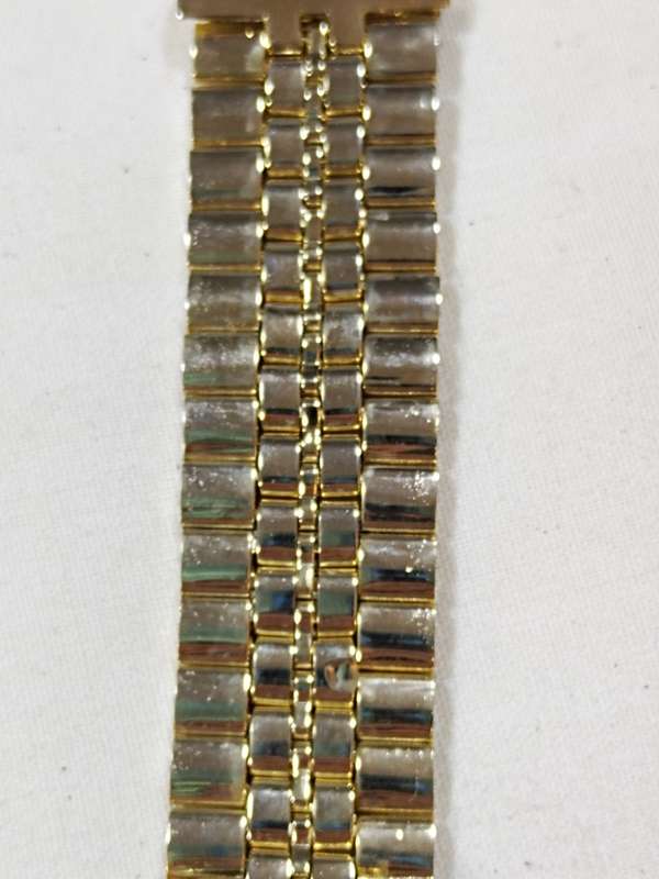Men's Stainless steel watch strap: Gold tone
