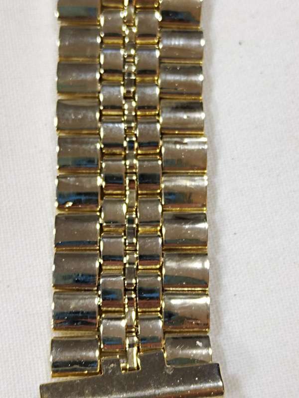 Men's Stainless steel watch strap: Gold tone