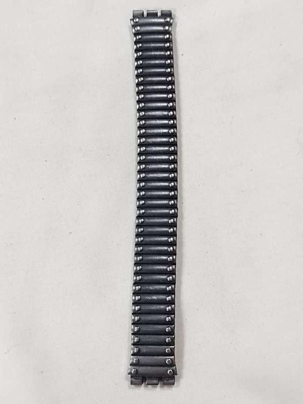 Mens Swatch black stretch strap