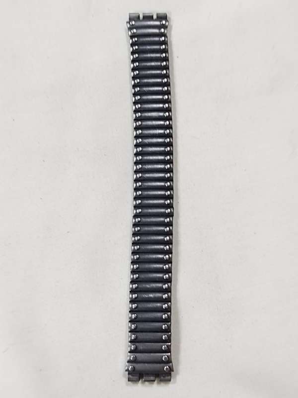 Mens Swatch black stretch strap