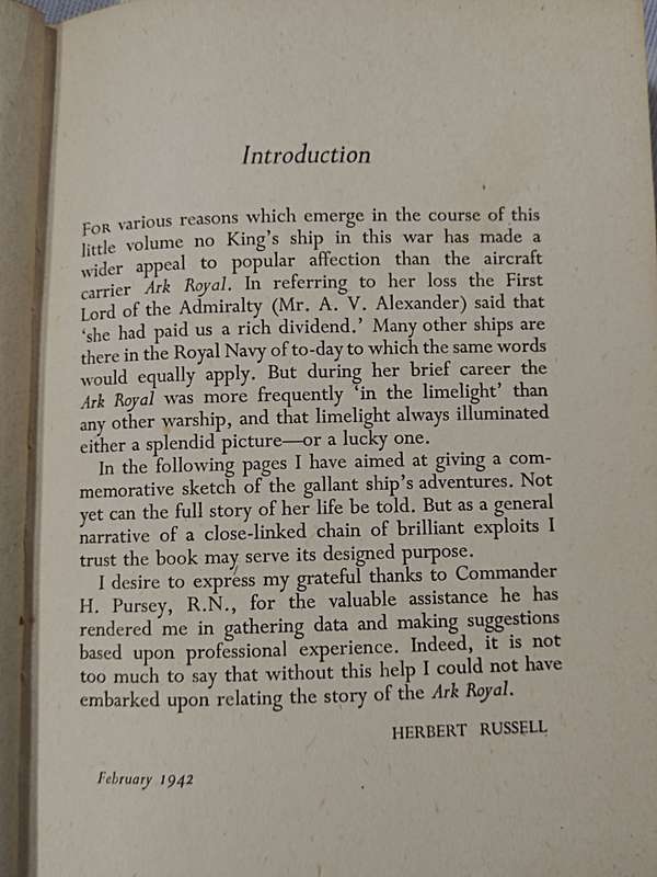 Ark Royal the story of a famous ship by Sir Herbert Russell