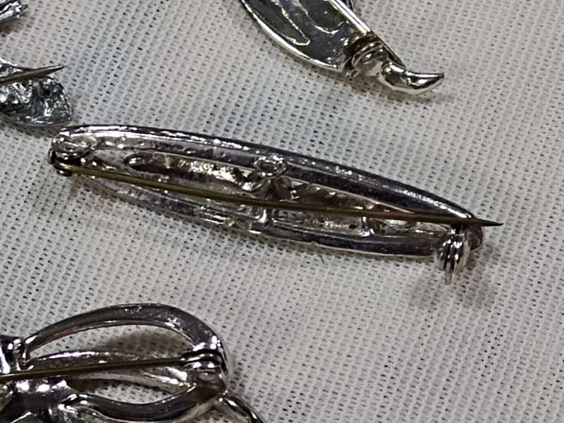 X5 Silver Tone Brooches