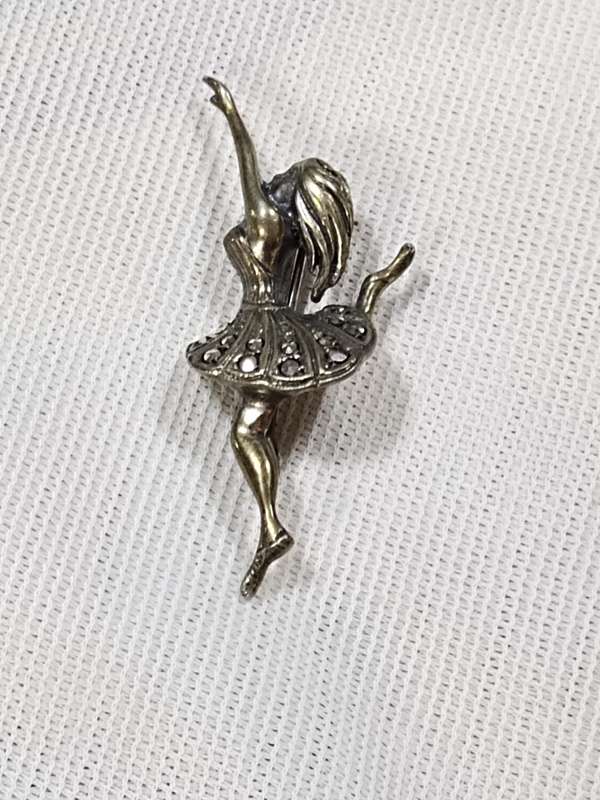 Sterling silver & Marcasite dancing ballerina