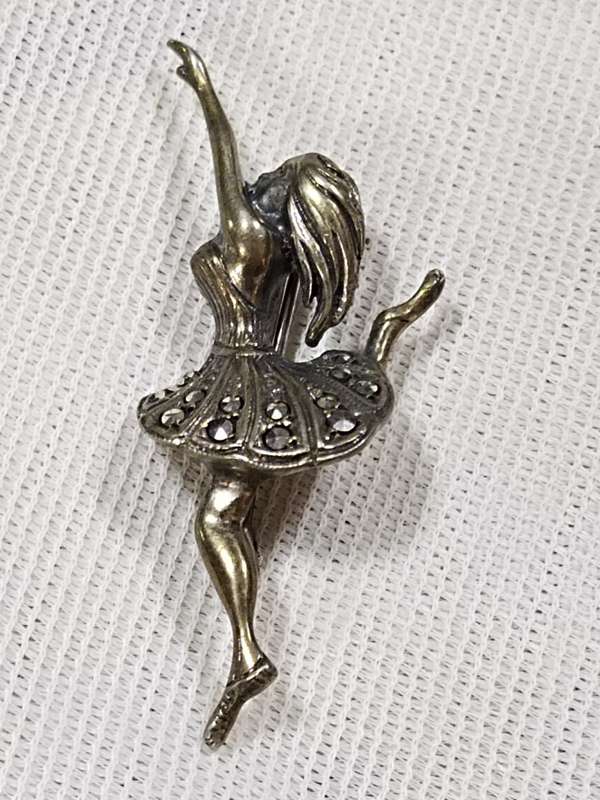 Sterling silver & Marcasite dancing ballerina