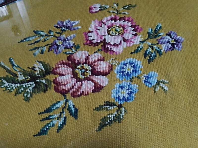 Ball & Claw center/side table with embroidered Centre piece