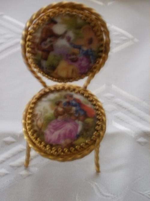 A LOVELY MINITURE LIMOGE WIRED CHAIR