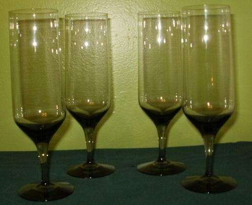 SMOKY WINE GLASSES SET X4