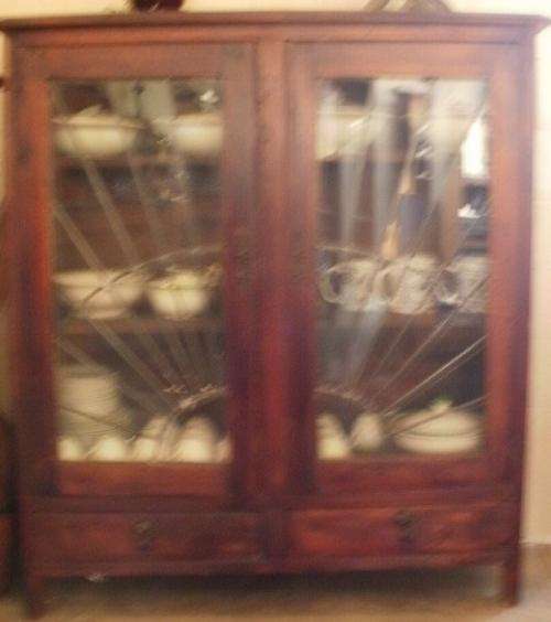 A VERY NICE CUPBOARDS  WITH LEAD GLASS DOORS