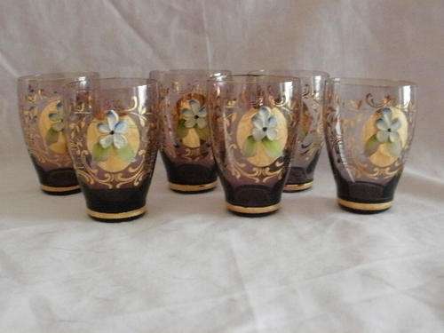 SET X6 VENETIAN LIQUER GLASSES