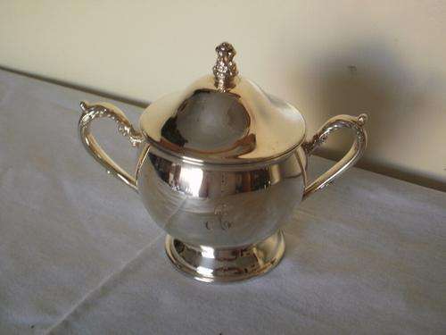 SILVER PLATED SUGAR BOWL