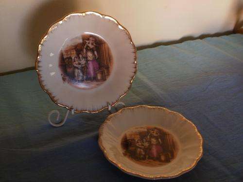 x1 LIMOGES STYLE & X2 ROYAL VERMONT SMALL PLATES