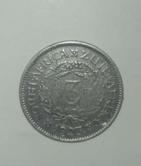 Union SOUTH AFRICA 1923 3d silver 3 pence