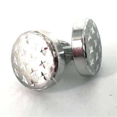 9 CT WHITE GOLD DOME STUDS