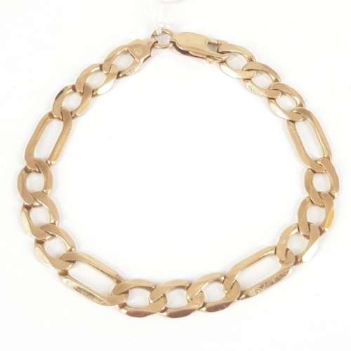 14CT YELLOW GOLD FIGARO BRACELET