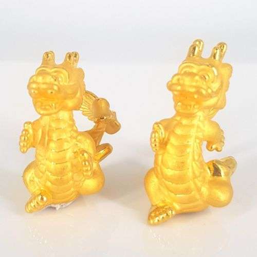 24ct YELLOW GOLD DRAGON STATUES