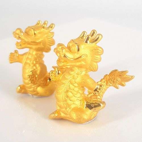24ct YELLOW GOLD DRAGON STATUES