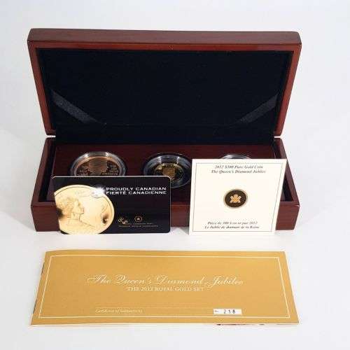 CANADA 2012 THE QUEENS DIAMOND JUBILEE ROYAL GOLD 3-COIN SET