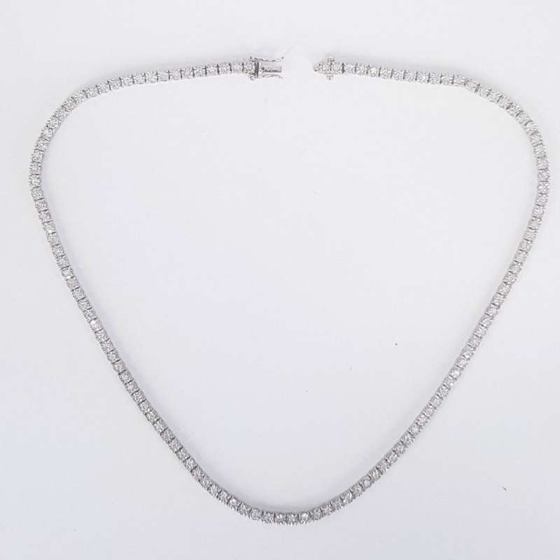18CT WHITE GOLD DIAMOND TENNIS NECKLACE