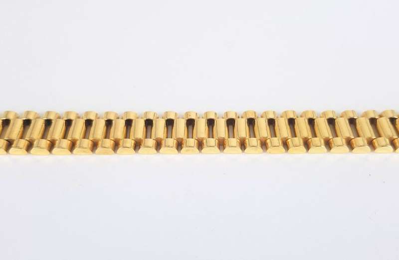 18CT YELLOW GOLD ROLEX STYLE BRACELET