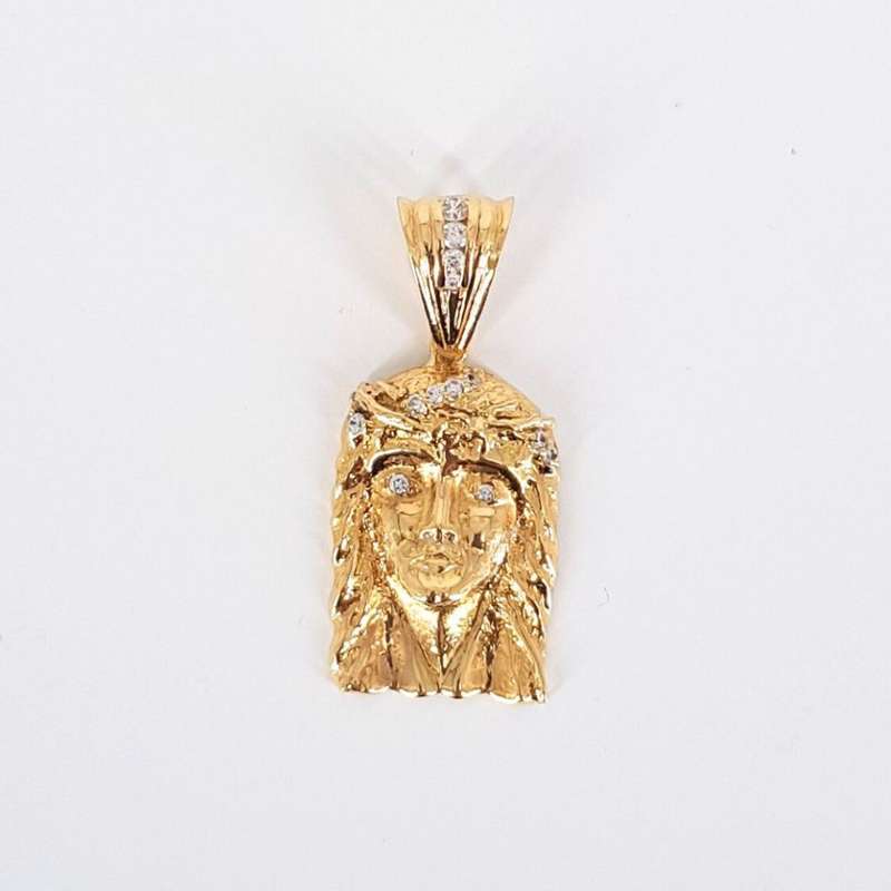 18CT YELLOW GOLD JESUS PENDANT