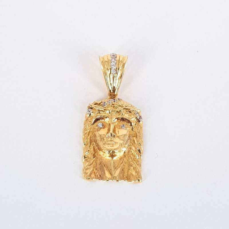 18CT YELLOW GOLD JESUS PENDANT