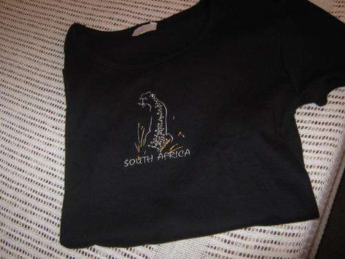***L LADIES DIAMANTE' SOUTH AFRICA EMBROIDERED T-SHIRT***