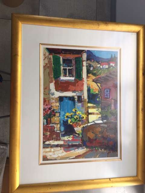 Isabel Le Roux "Town Scene" Huge Piainting