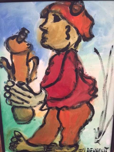 Frans Claerhout  Selling as a Pair Two  (2) Beautiful Mixed Media Paintings