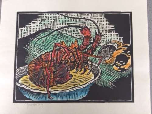 Gregoire Boonza ier  "Signed Lithograph Crayfish"