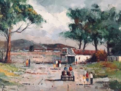 Phillip Britz ` Going Shopping` Oil on Board