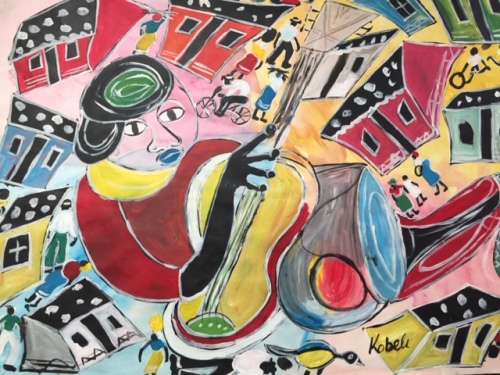 ELI KOBELI  "MUSICIANS" BEAUTIFUL PIECE OF ART!!!