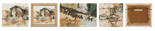 Welcome Koboka `In The  Yard` Oil on Board,