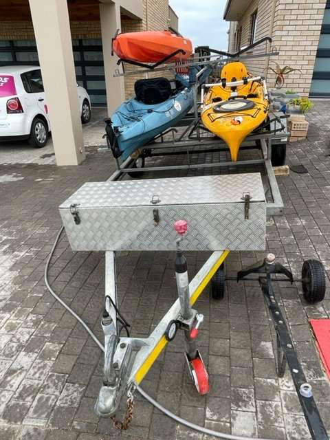 Toyandi 4 Carrier Kayak Fishing Trailer with 3 Sea Fishing Kayaks