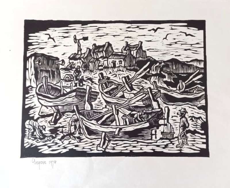 Greqoire Boonzaier  Set of six original Old Cape Linocuts, Signed and Dated. Edition 145/300