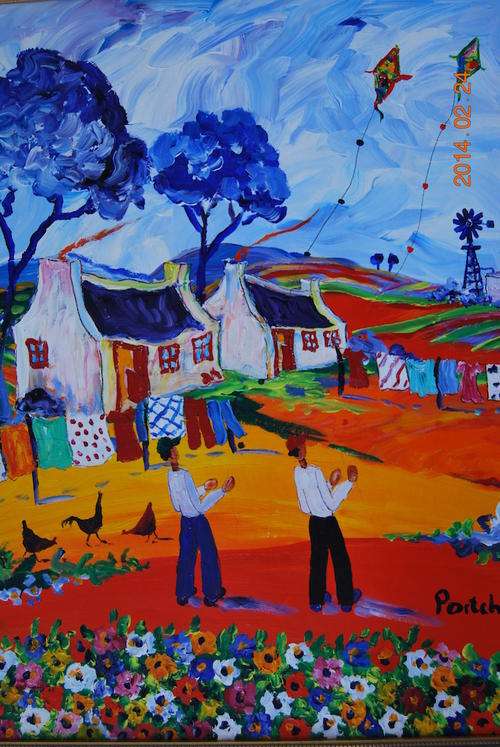 PORTCHIE Thick Arcrylic "Kite Flying"