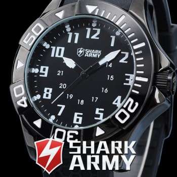SHARK ARMY White Numbers Military Wrist Watch