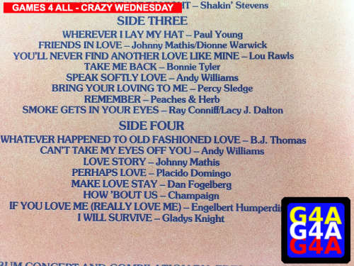Golden Love Songs Yesterday and Today - Doulbe LP