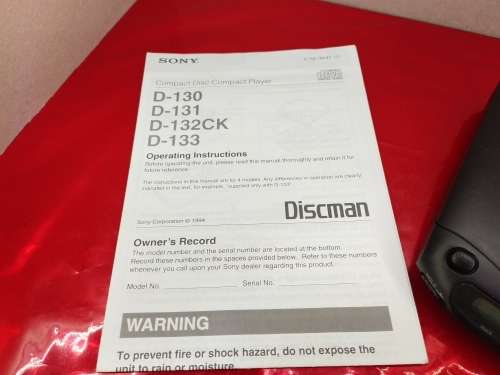 Sony Discern D-131 - WORKING 100% with BOOKLET