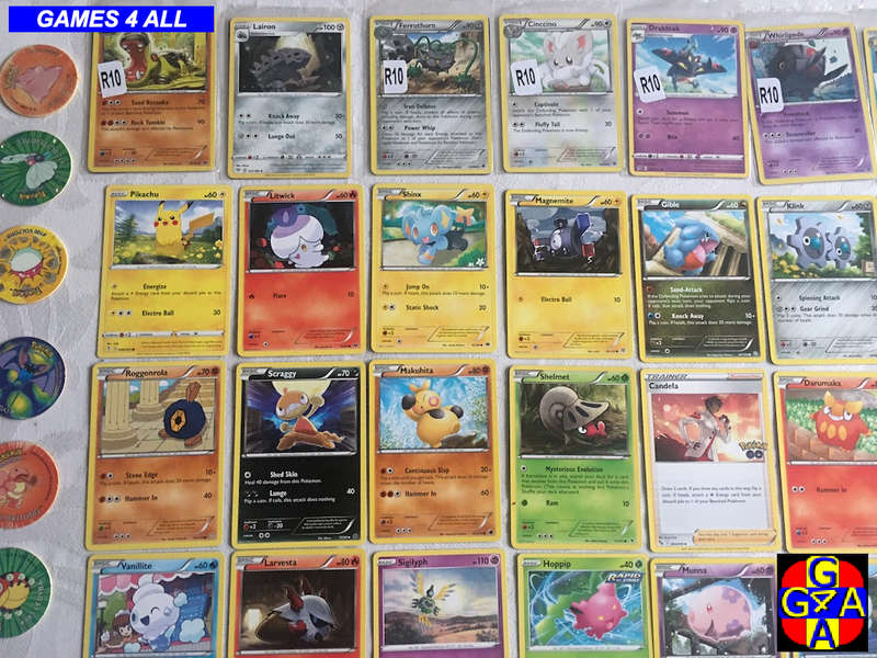 70 Pokemon Cards + 10 Tazos - NO FAKES