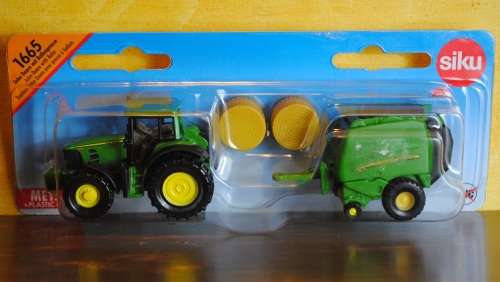 Siku 1665 John Deere Tractor and Baler 1:87 HO Railway Scale