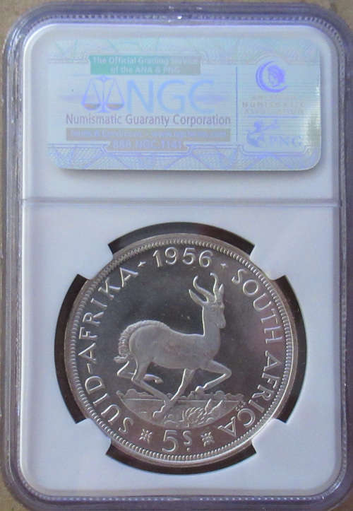 1956 SOUTH AFRICA 5 SHILLING NGC PL67