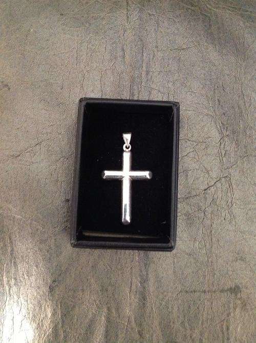 .925 STERLING SILVER CROSS LARGE FREE SHIPPING