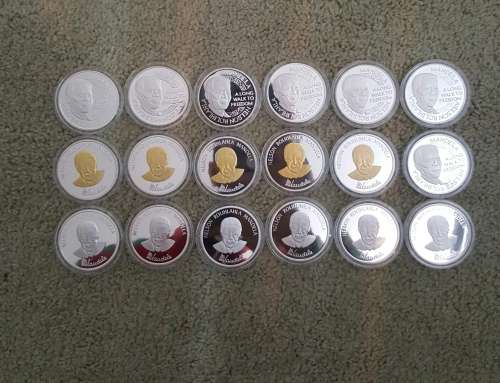 ###Stunning Nelson Mandela Robben Island Silver clad coins### 26 available