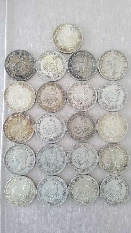 ###21 5 Shillings Coins available ## 80 % Silver coins