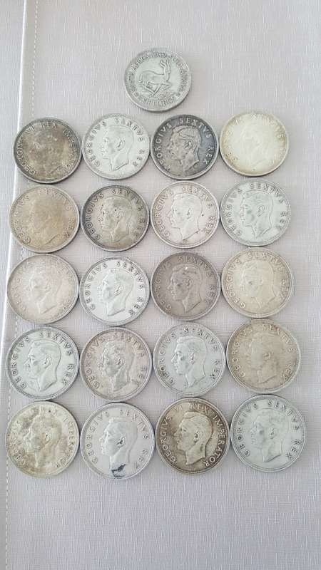 ###21 5 Shillings Coins available ## 80 % Silver coins